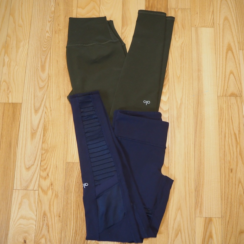 Alo Yoga Leggings High Waist Leggings lot of 2 Women's S Navy Moto & Olive